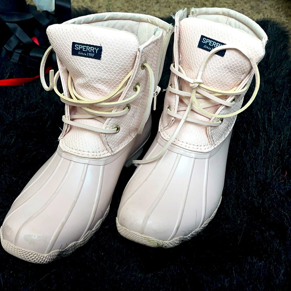 Sperry Pink duck boots